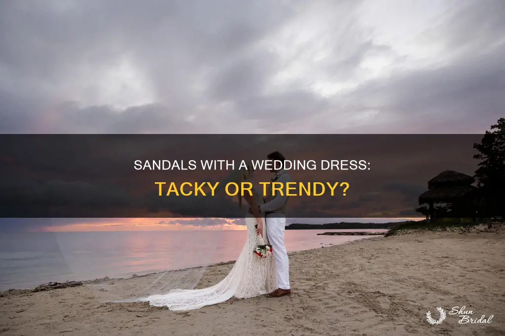 is wearing sandals with your wedding dress tacky