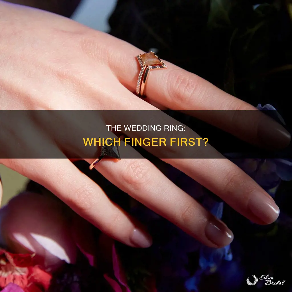 is wedding ring go on first