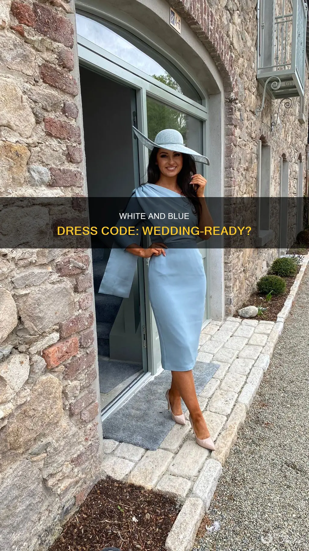 is white and blue dress okay for a wedding