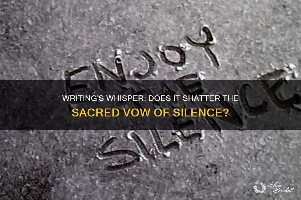 is writing breaking a vow of silence
