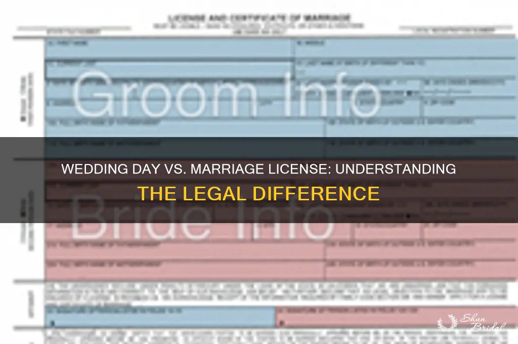 is your wedding day the day of marriage license