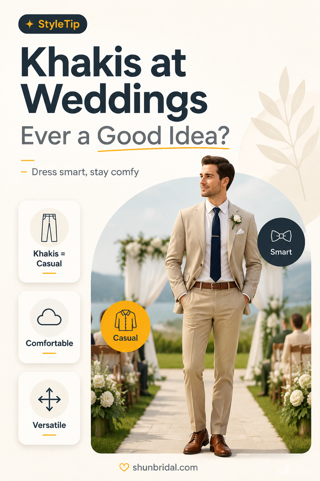 are khakis appropriate for a wedding