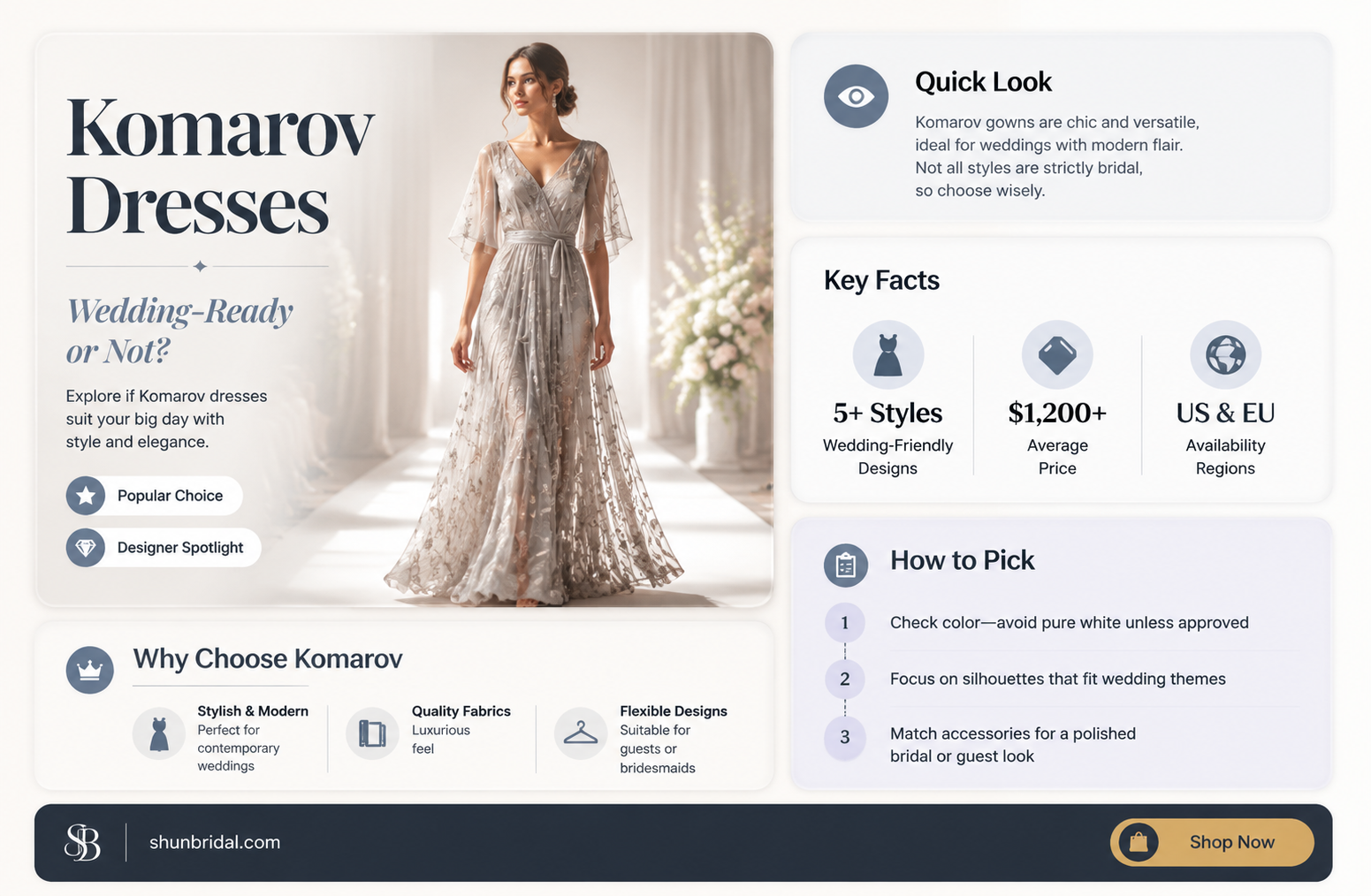 are komarov dresses appropiate fro a formal wedding