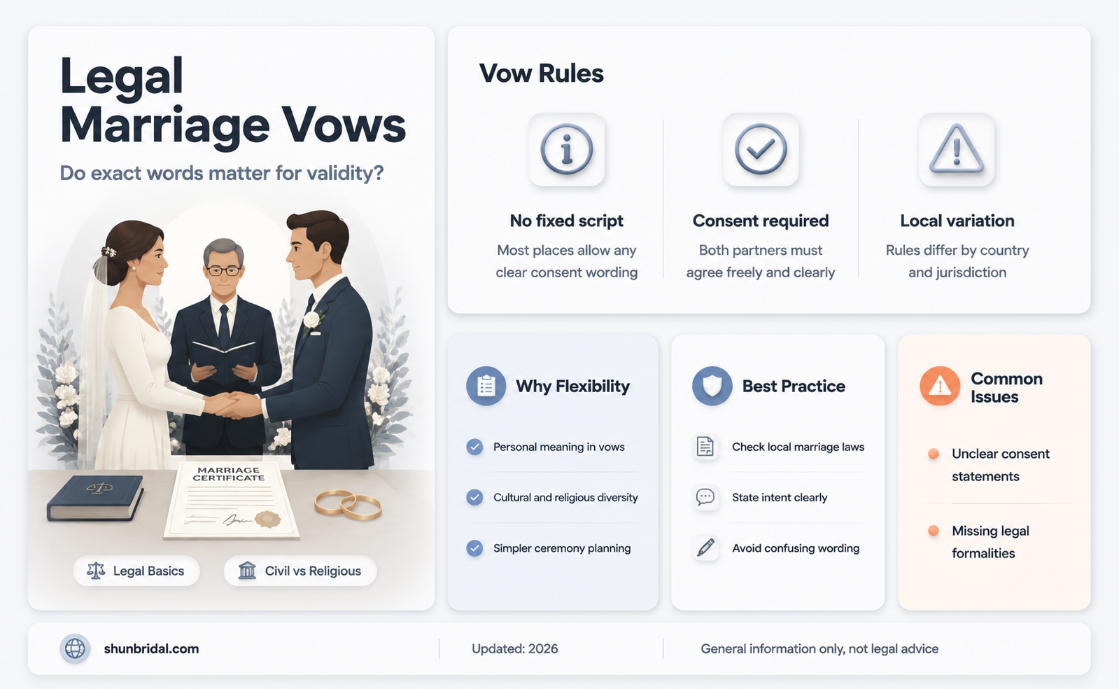 are there required vows for a legal marriage