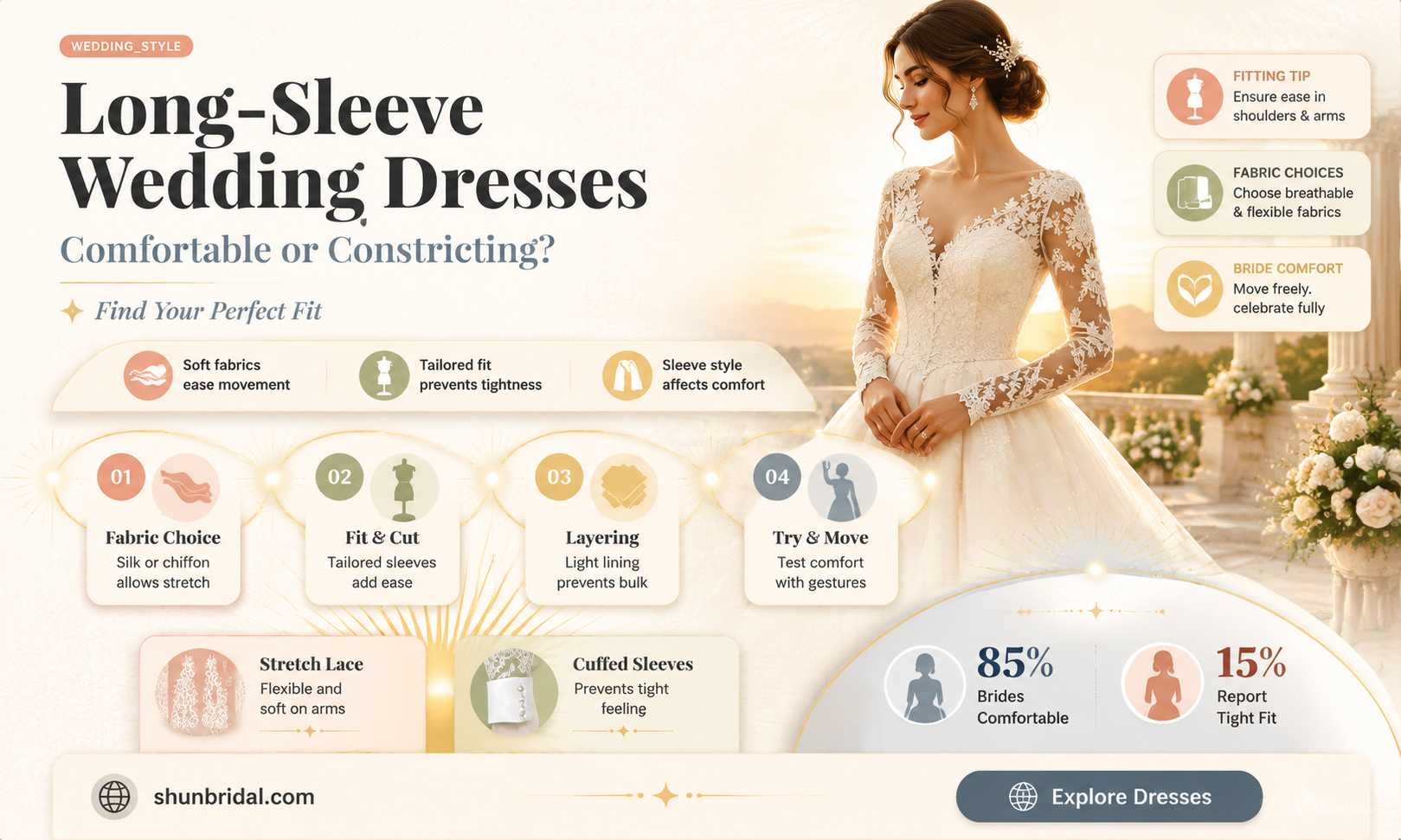 are long sleeve wedding dresses uncomfortable
