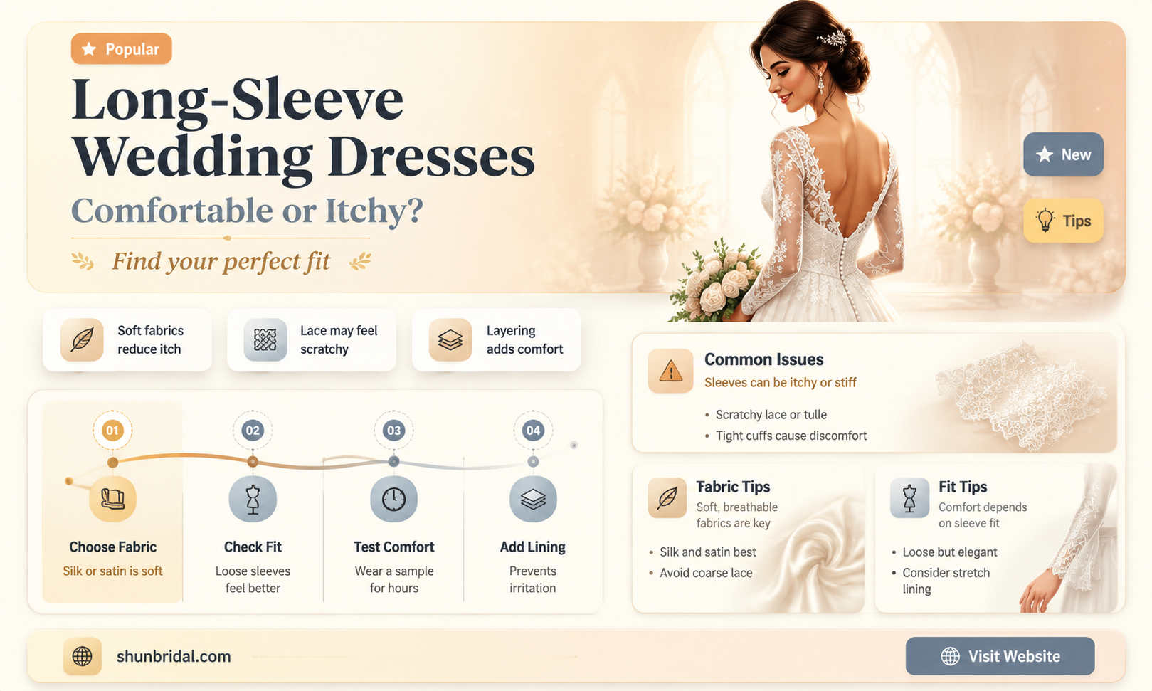 are long sleeve wedding dress itchy