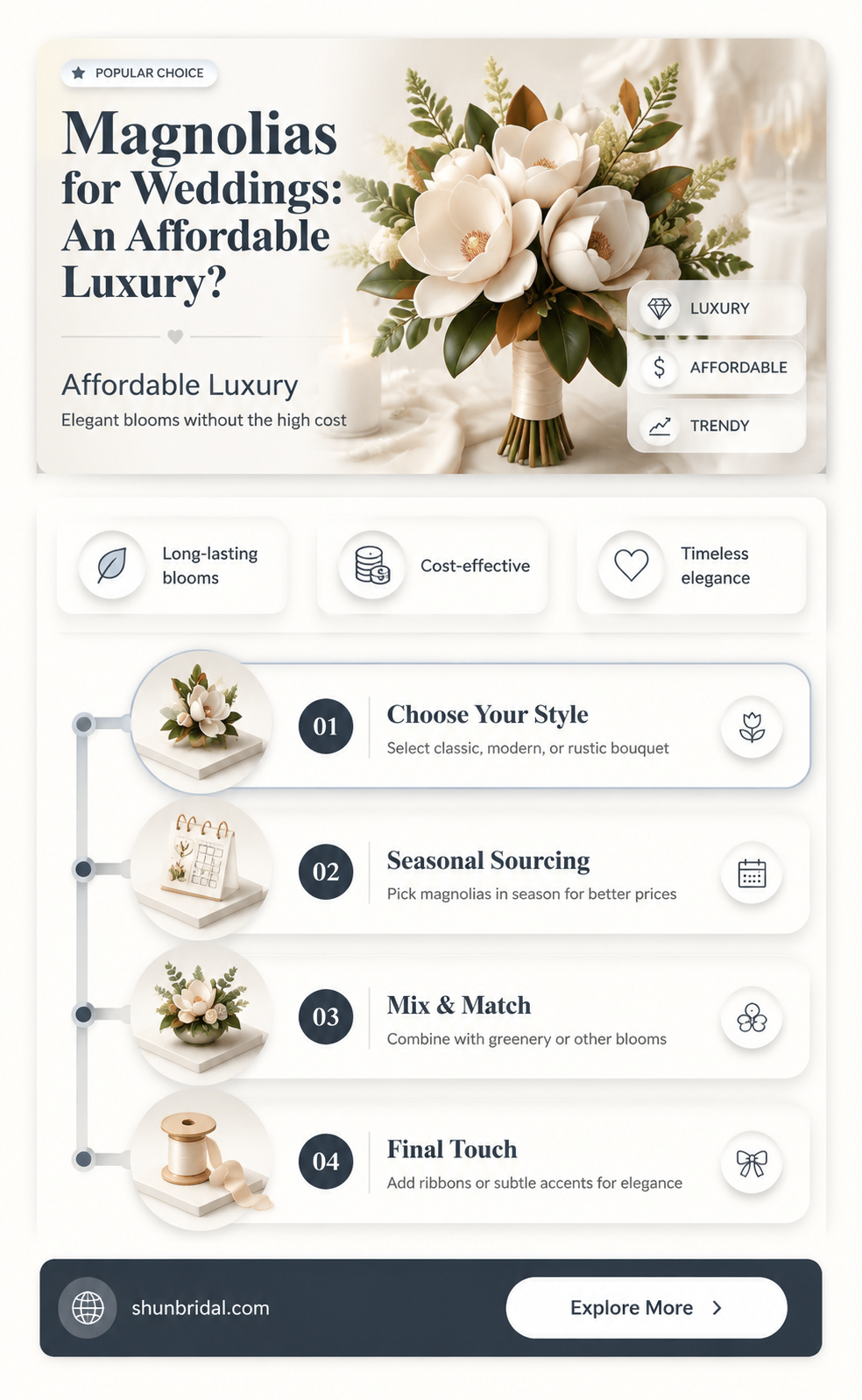 are magnolias expensive for weddings