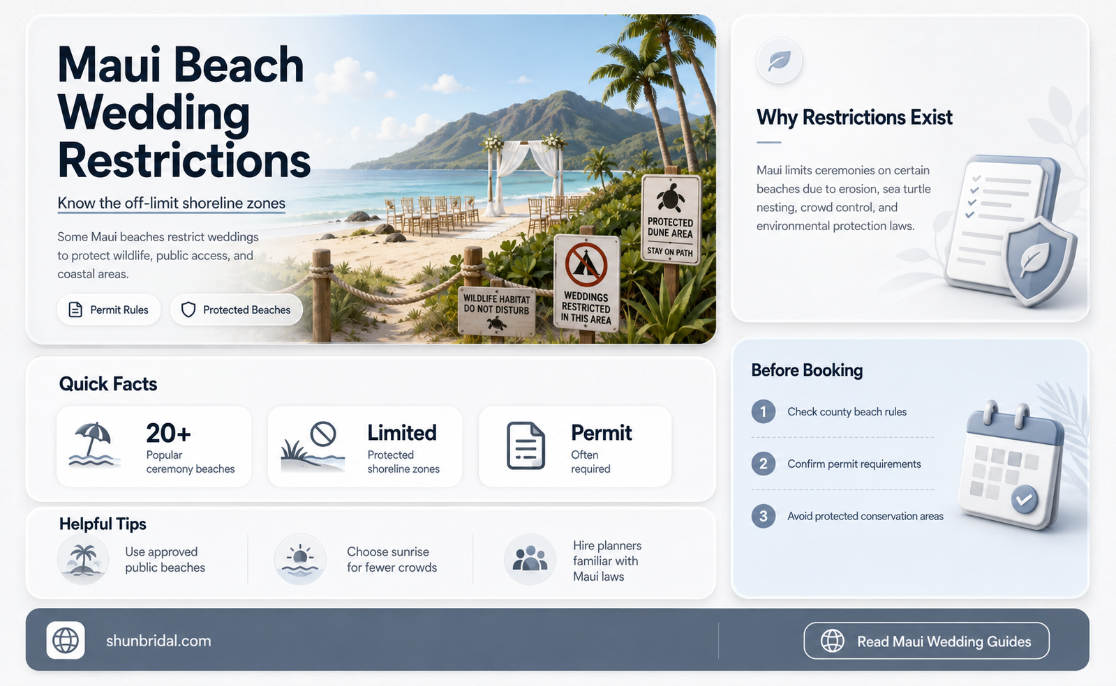 are some maui beaches excluded for beach weddings