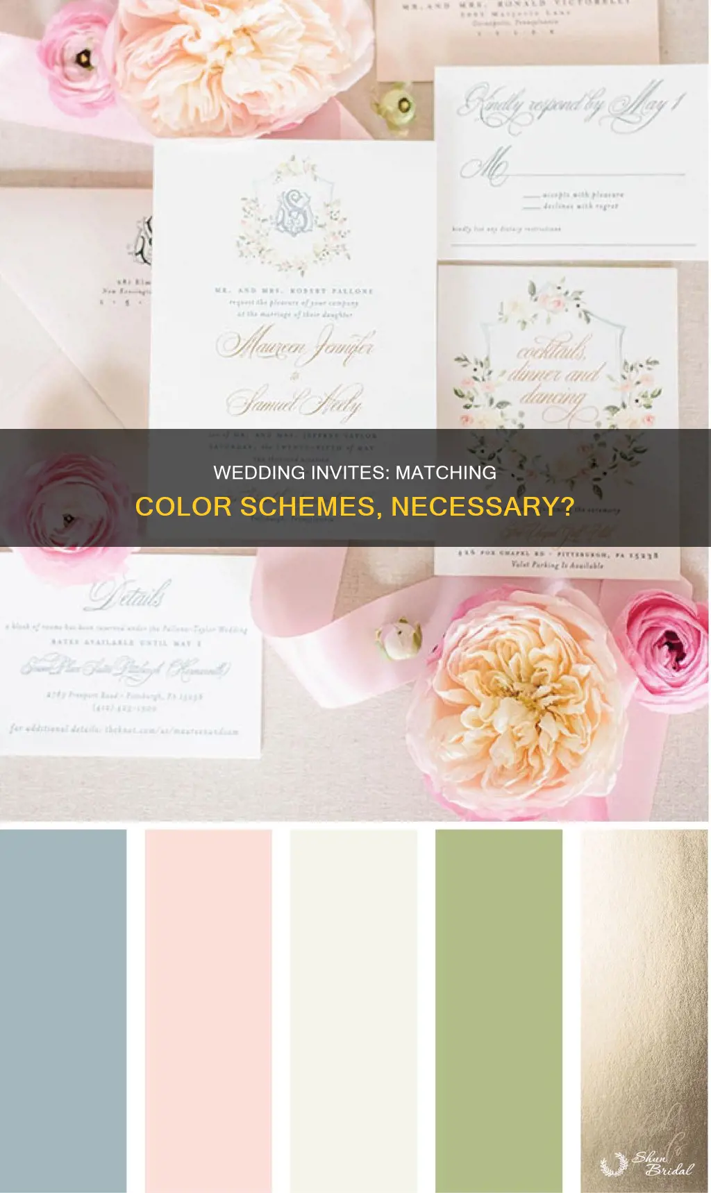 must wedding invite match color scheme