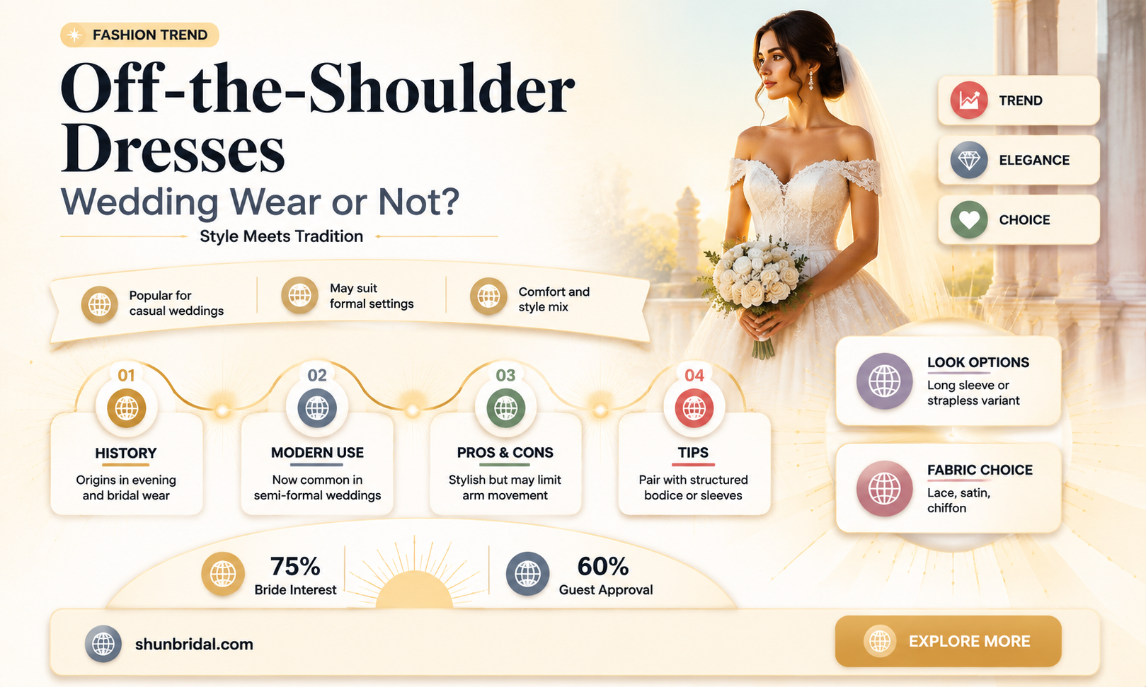 are off the shoulder dresses okay for a wedding