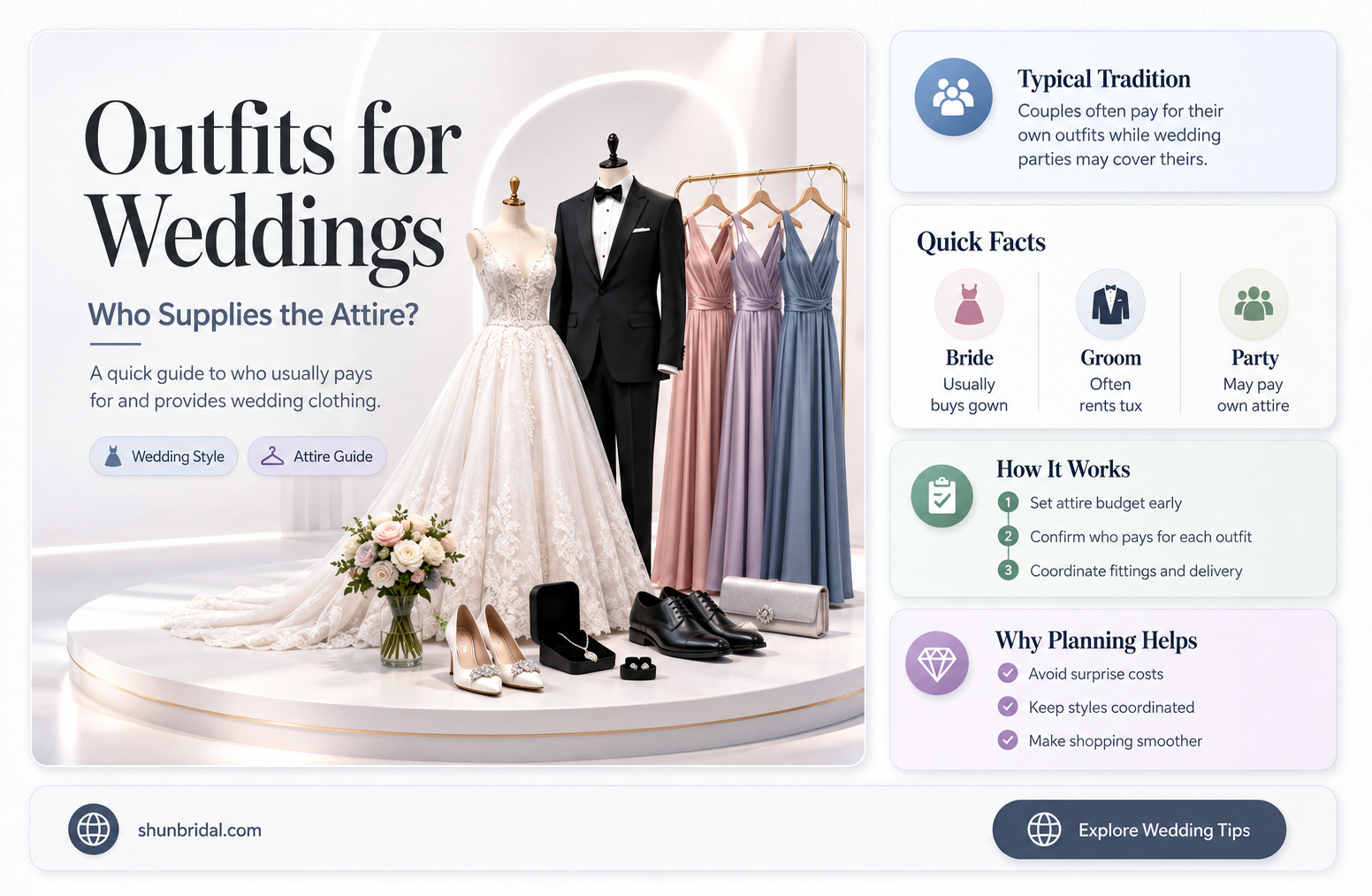 are outfits supplied for weddings