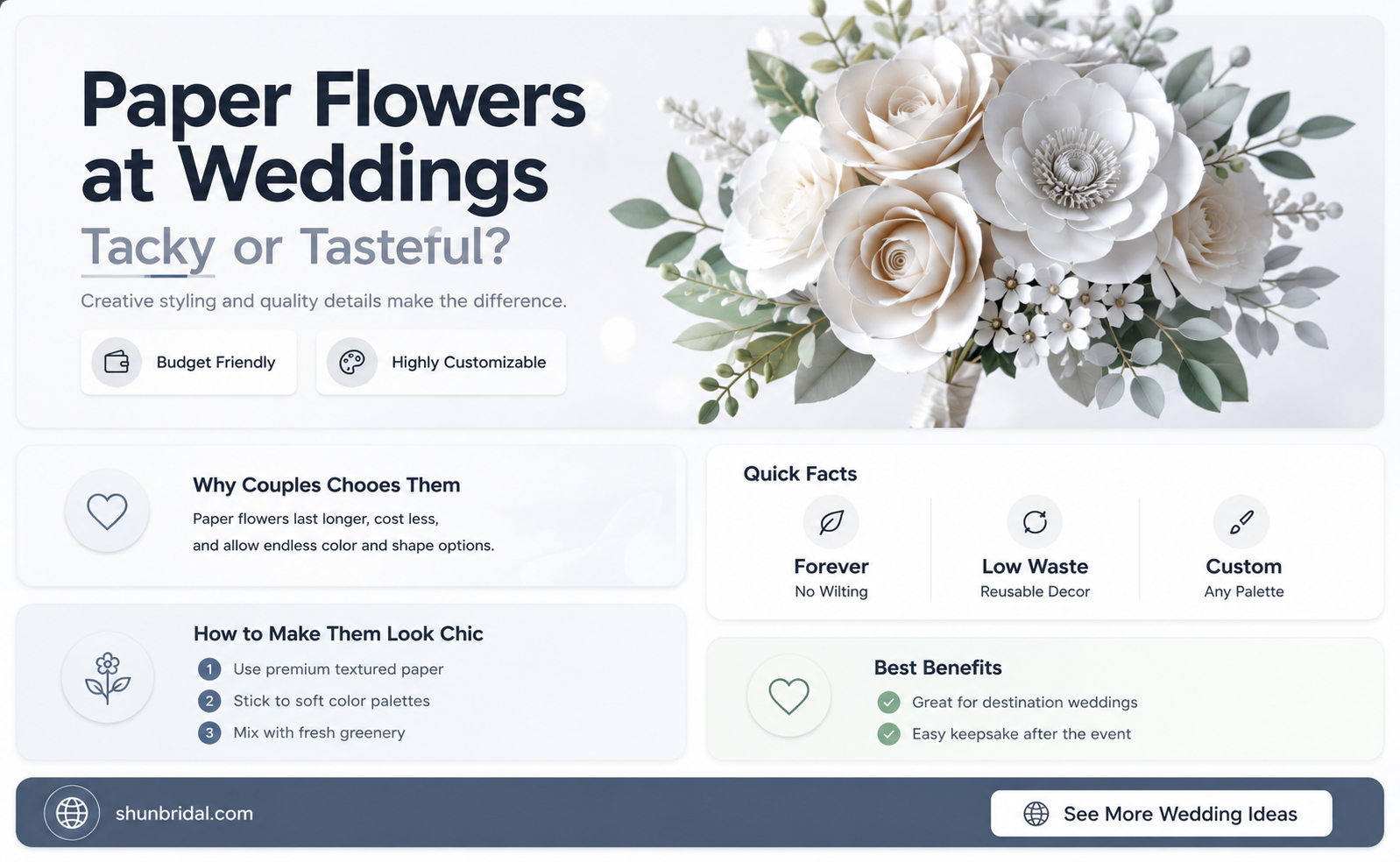 are paper flowers tacky for a wedding