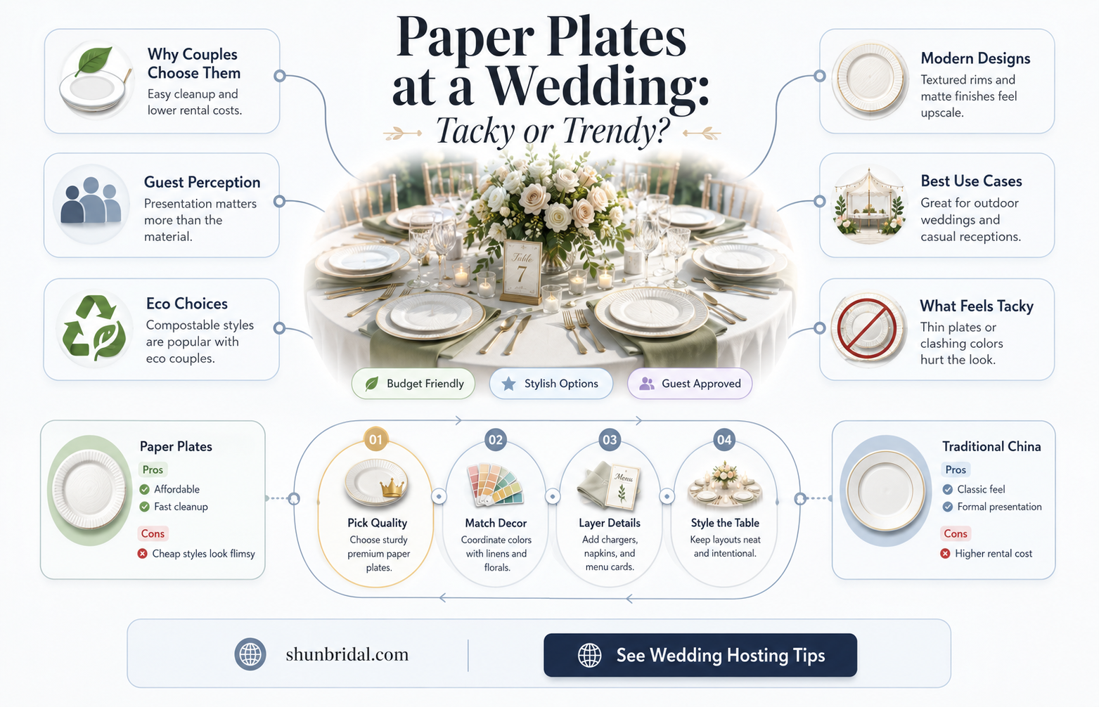 are paper plates tacky at a wedding