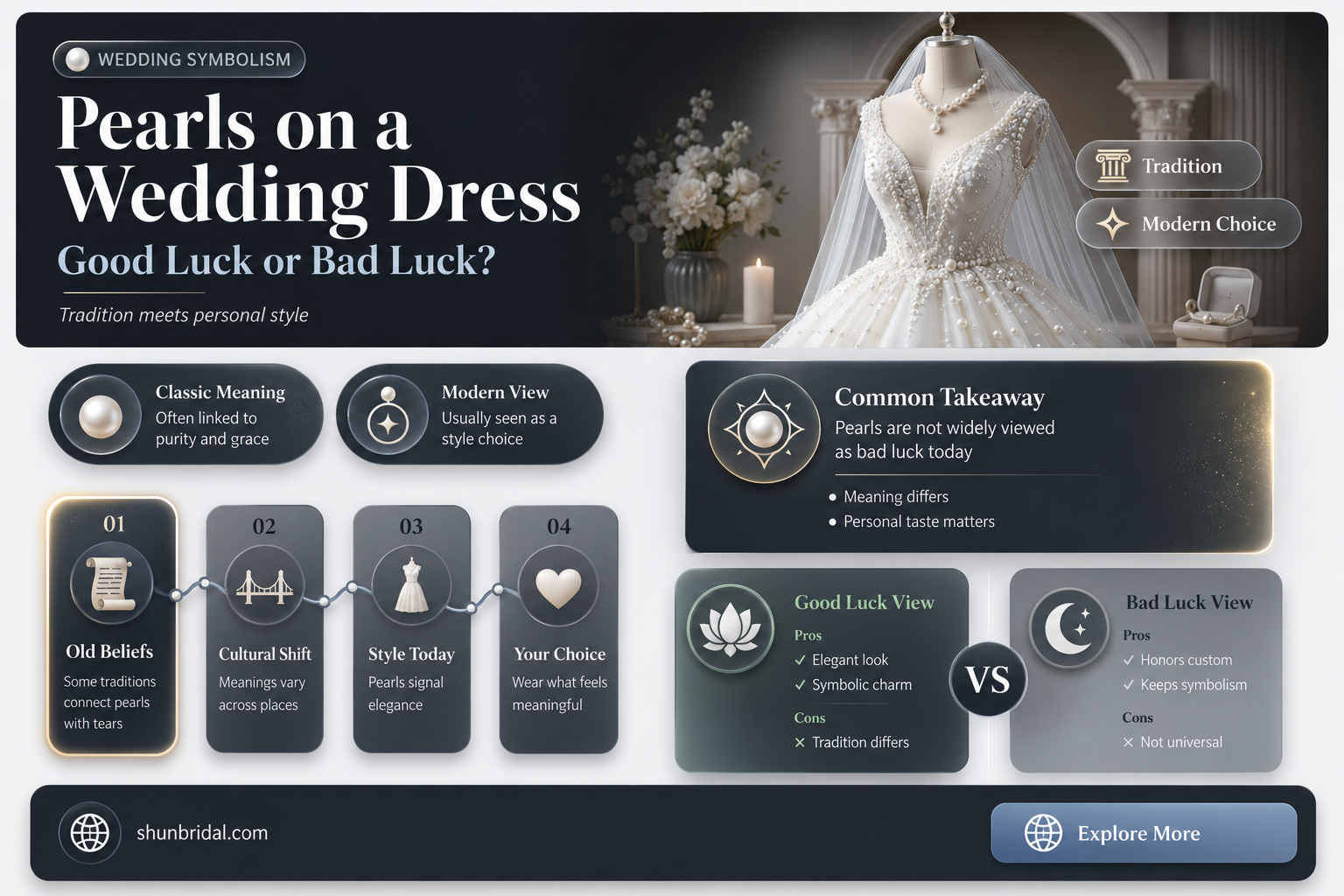 are pearls bad luck on a wedding dress