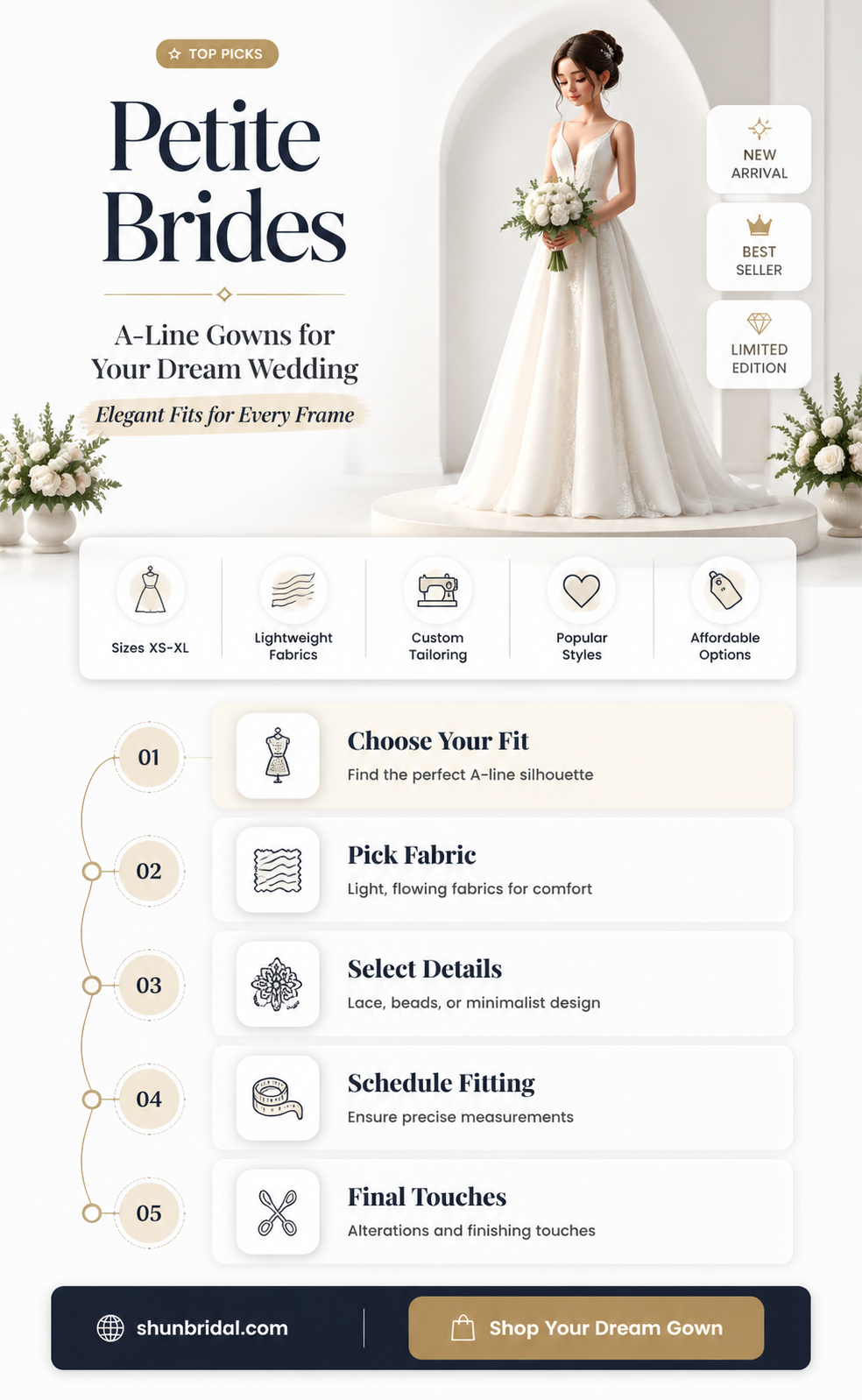 a-line petite wedding dresses