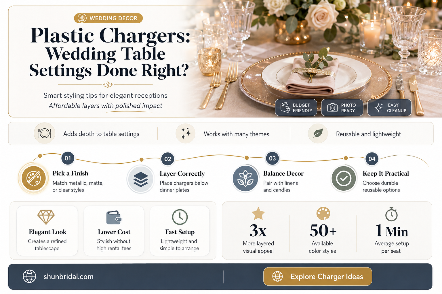 are plastic chargers okay to use for wedding table settings