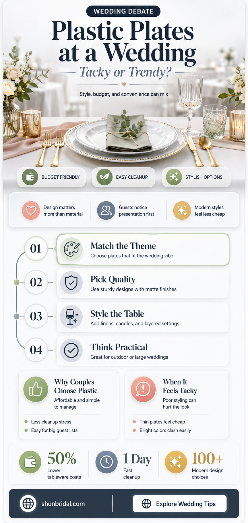are plastic plates ok for a wedding