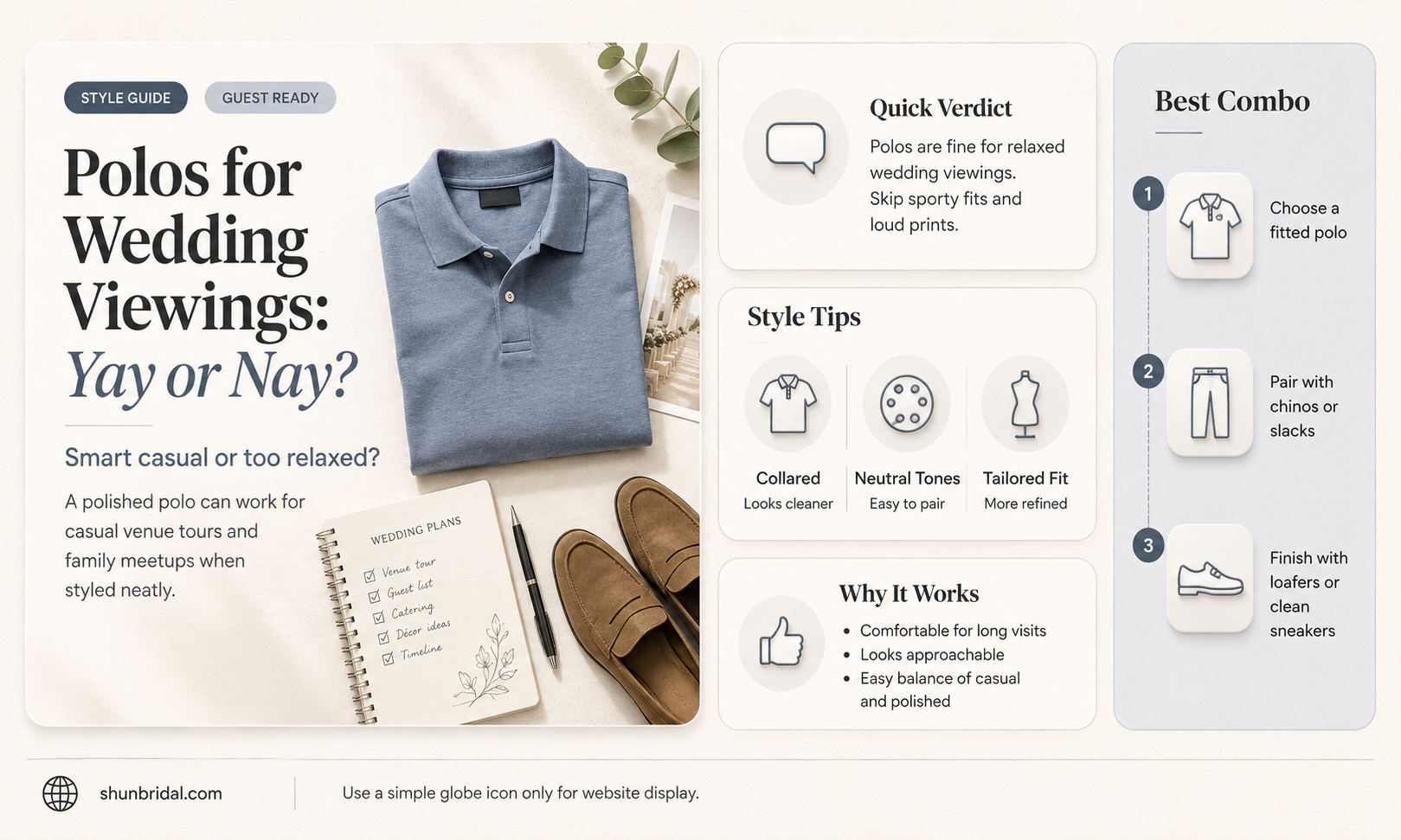 are polos ok for wedding viewing
