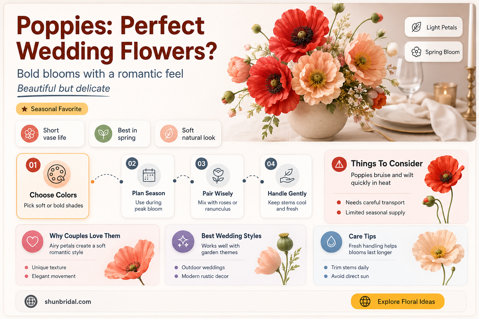 are poppies good wedding flowers