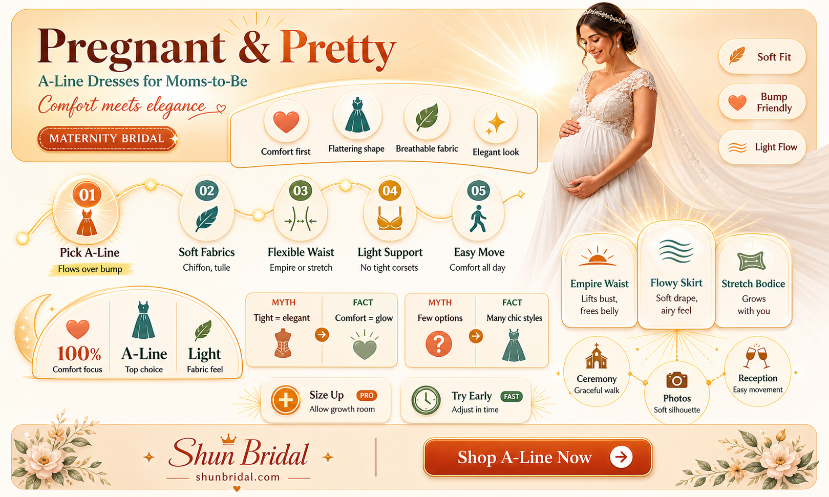 a-line wedding dress pregnant