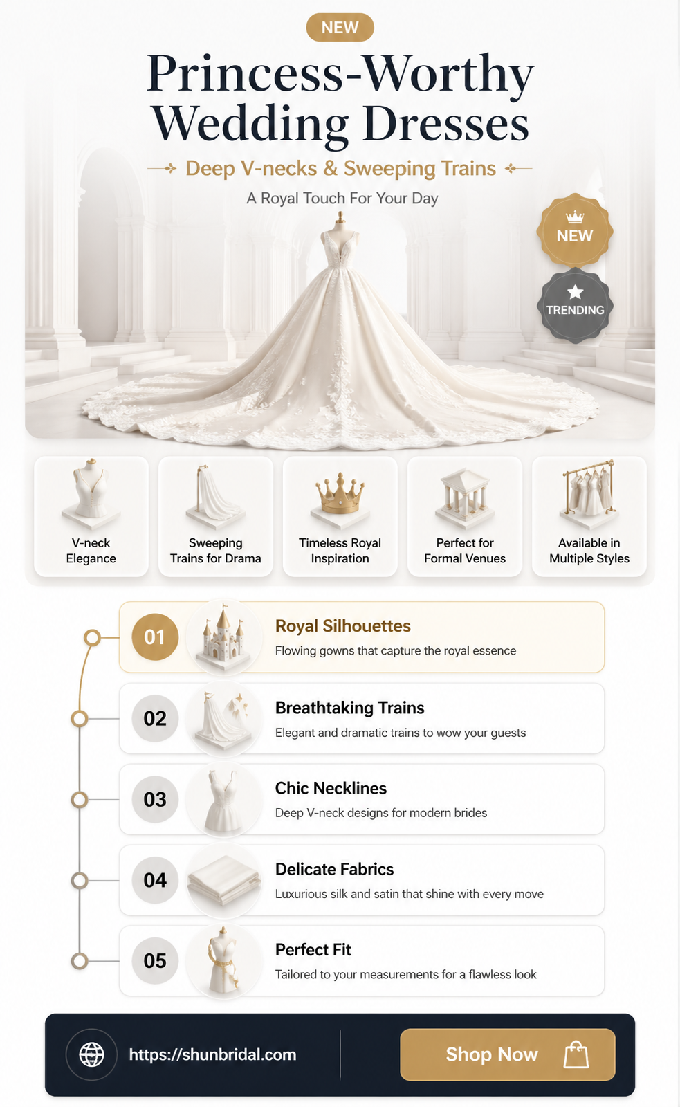 a-line princess deep v neck sweep train wedding dresses