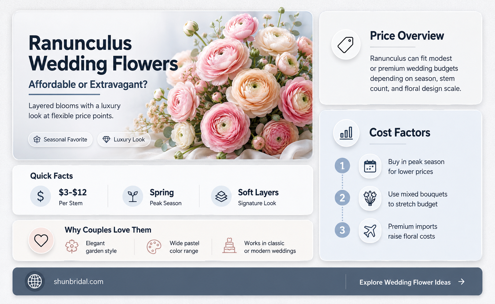 are ranunculus expensive wedding flowers