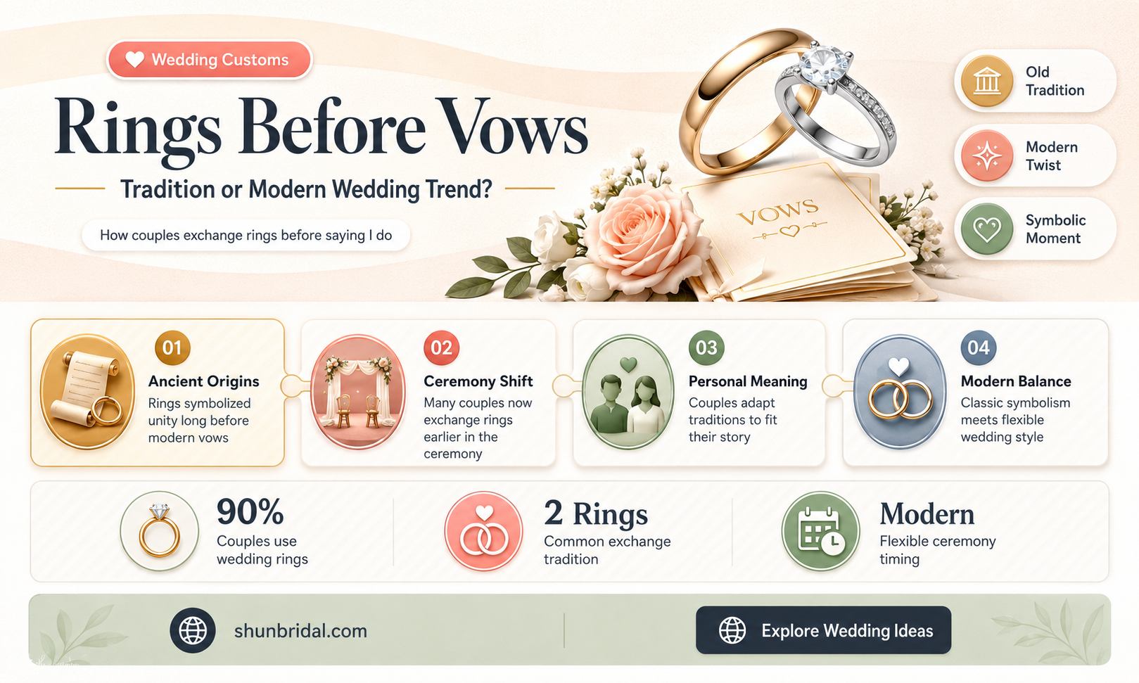 are rings presented before vows