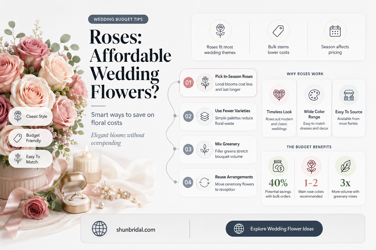 are roses expensive wedding flowers