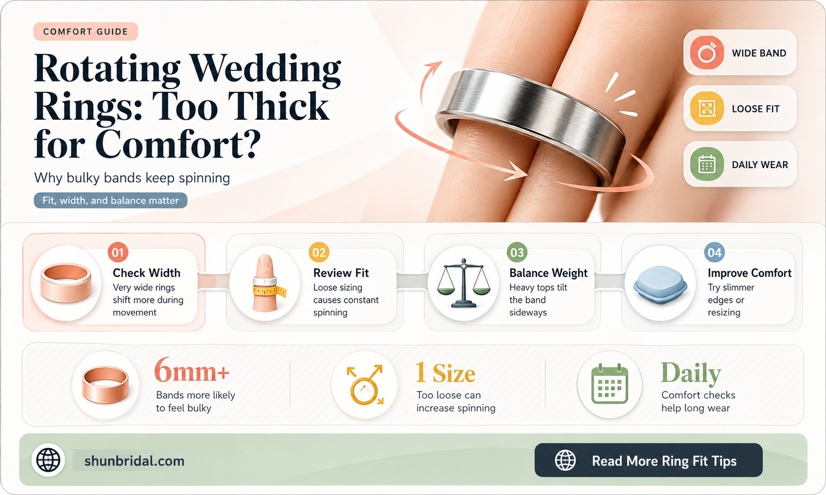 are rotating wedding rings too thick