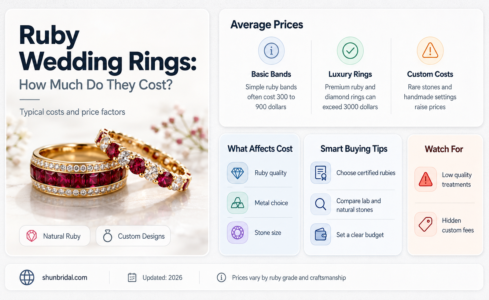 are ruby wedding rings expensive
