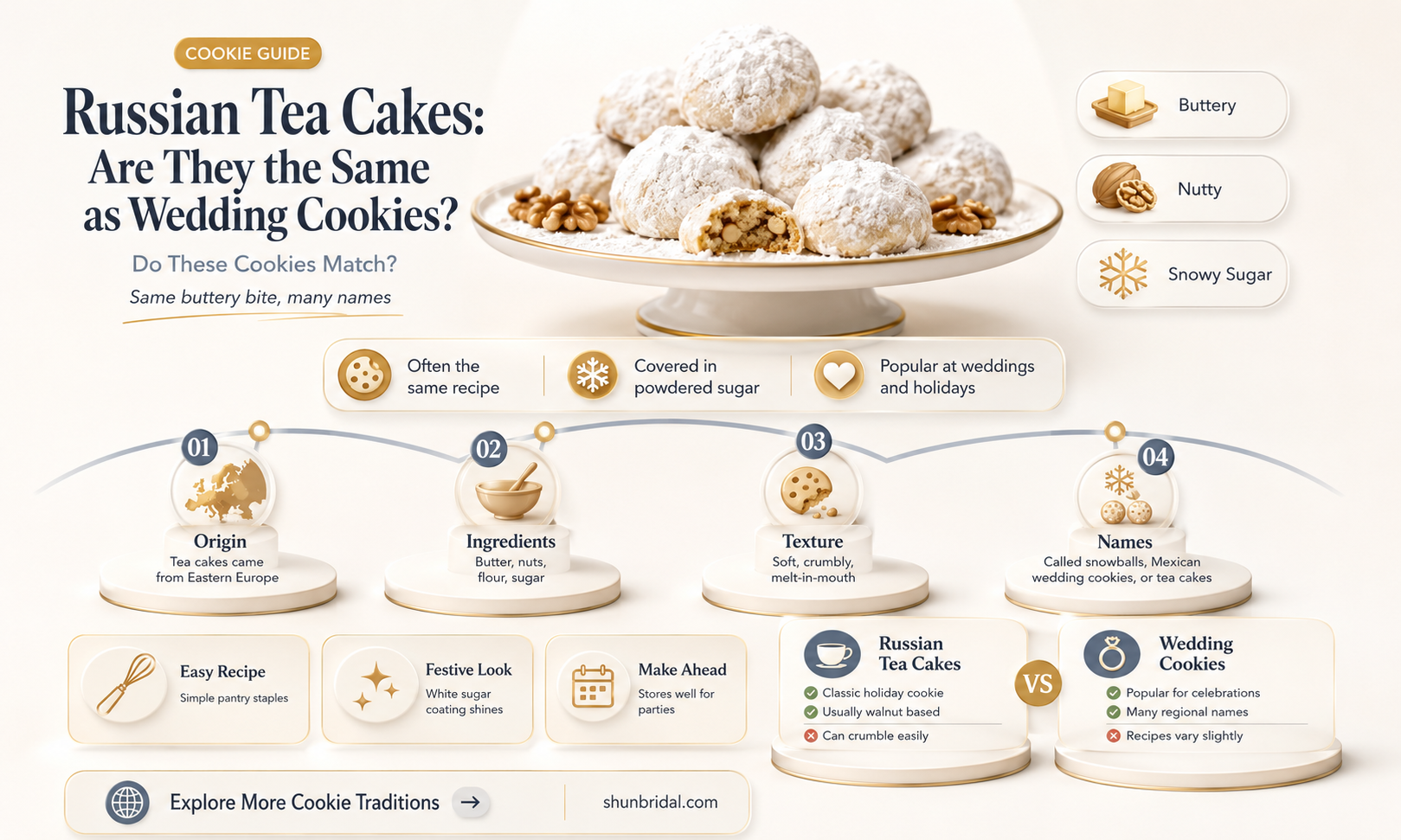 are russian tea cakes the same as wedding cookies
