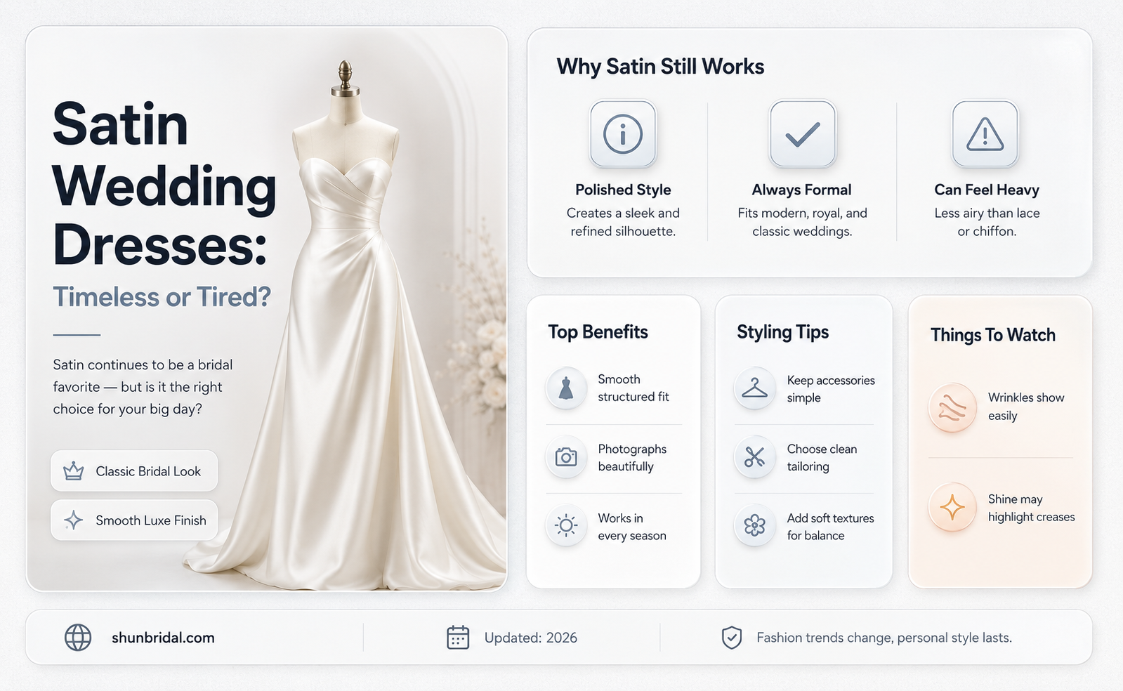 are satin wedding dresses dated