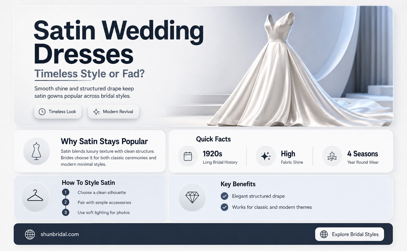 are satin wedding dresses in style