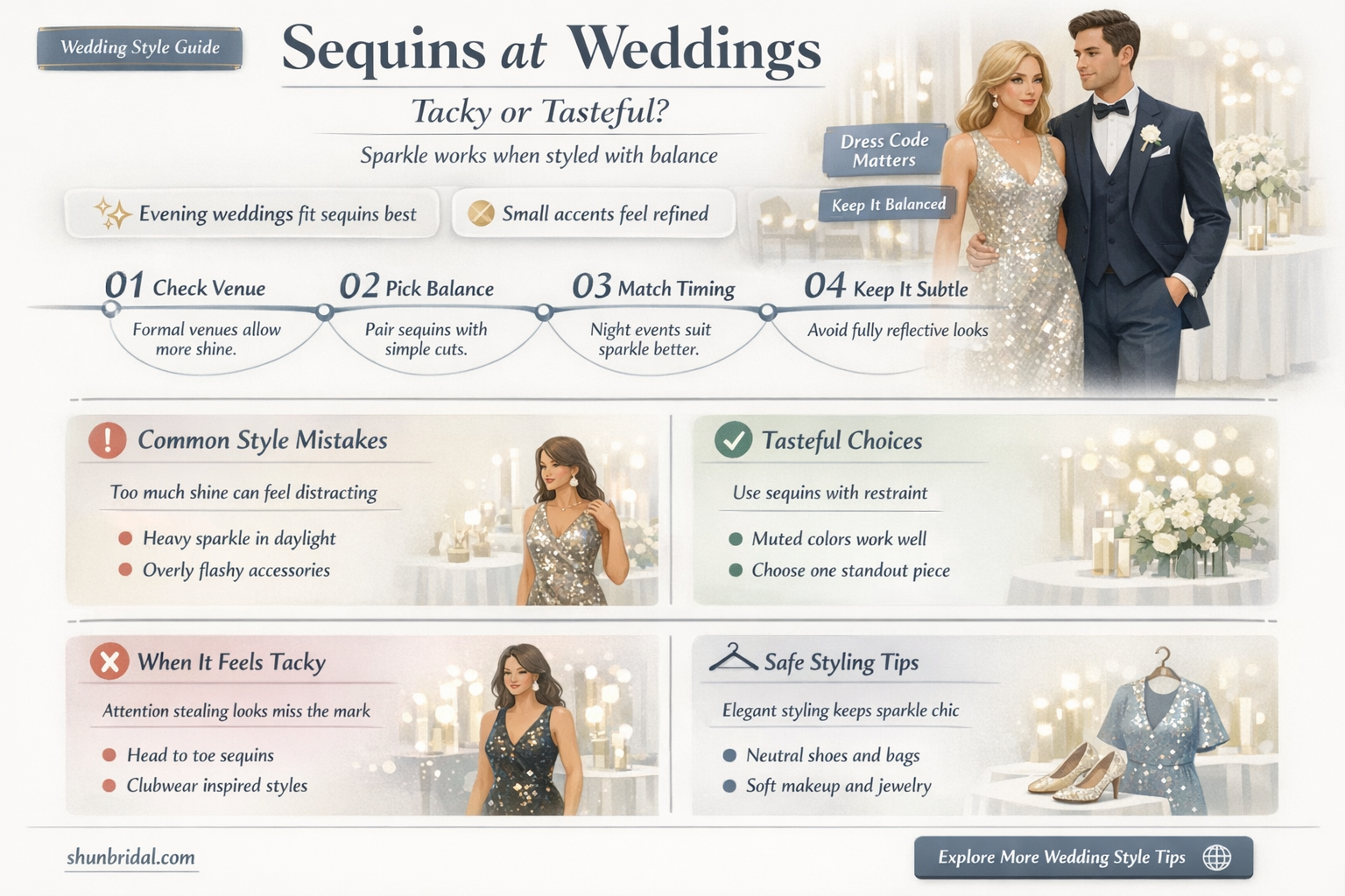 are sequins to gaudy for a wedding