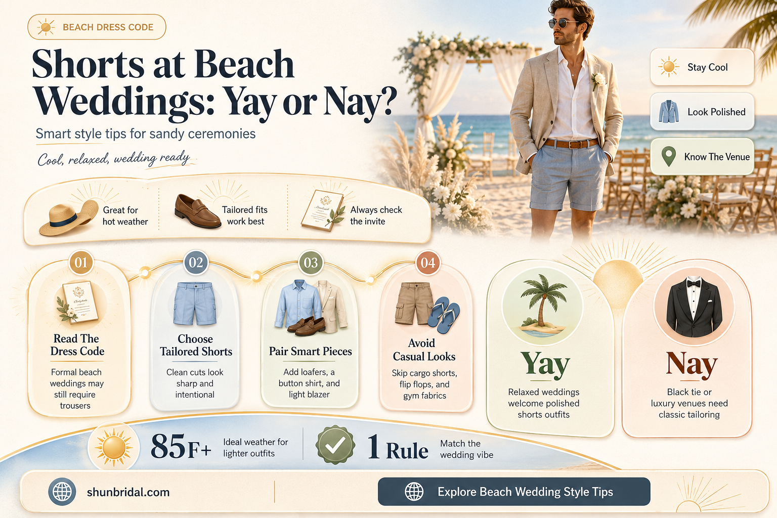 are shorts ok for a beach wedding
