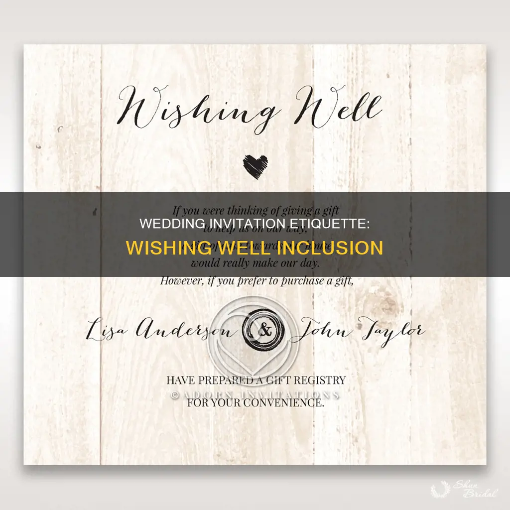 should a wedding invitation include wishing well available