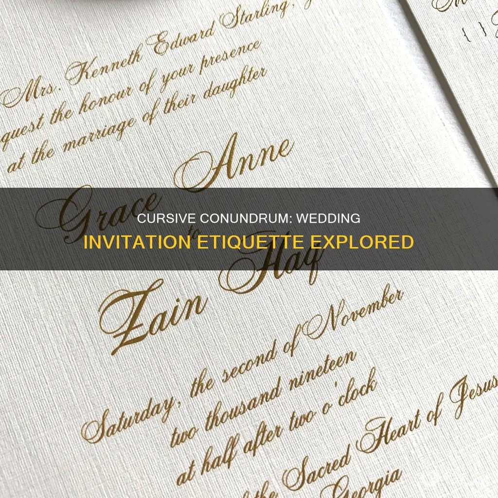 should addresses on wedding invitations be in cursive