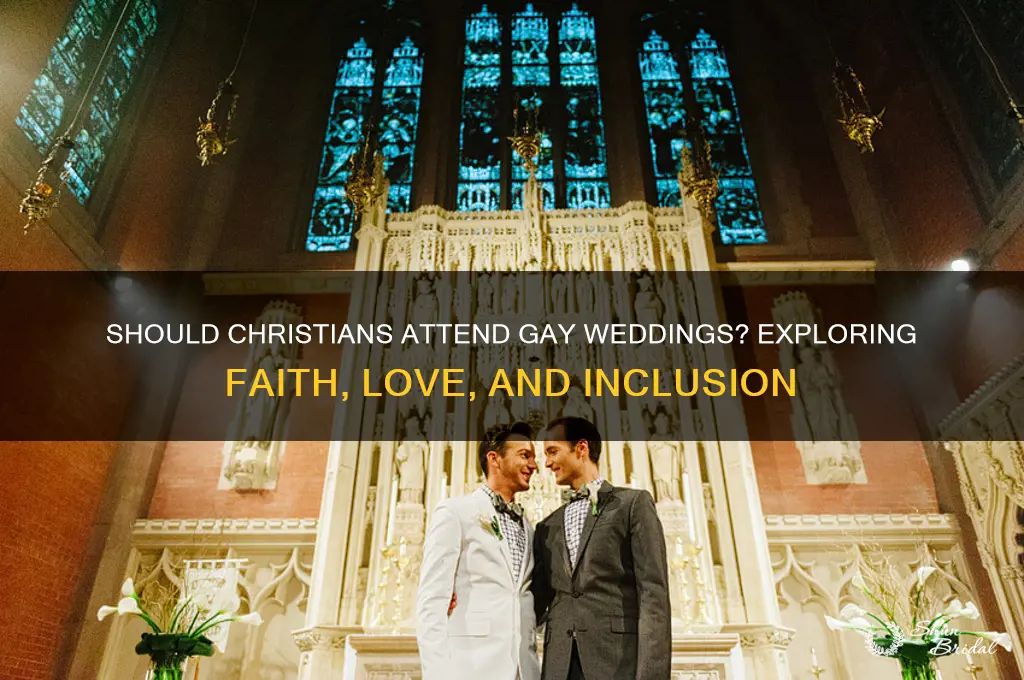 should christians go to a gay wedding