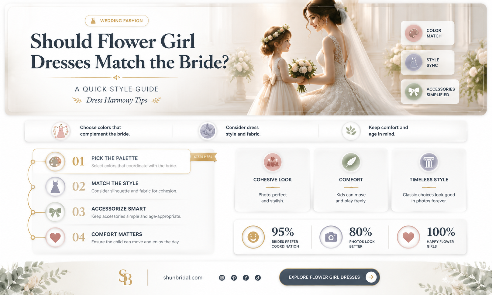 are flower girl dresses supposed to match the bride