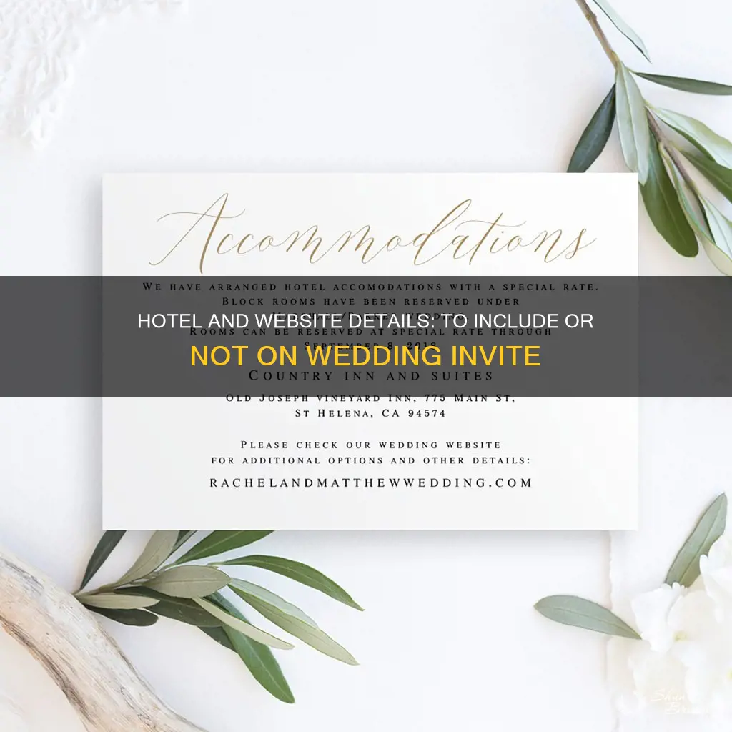 should hotel accommodations and website be included on wedding invite