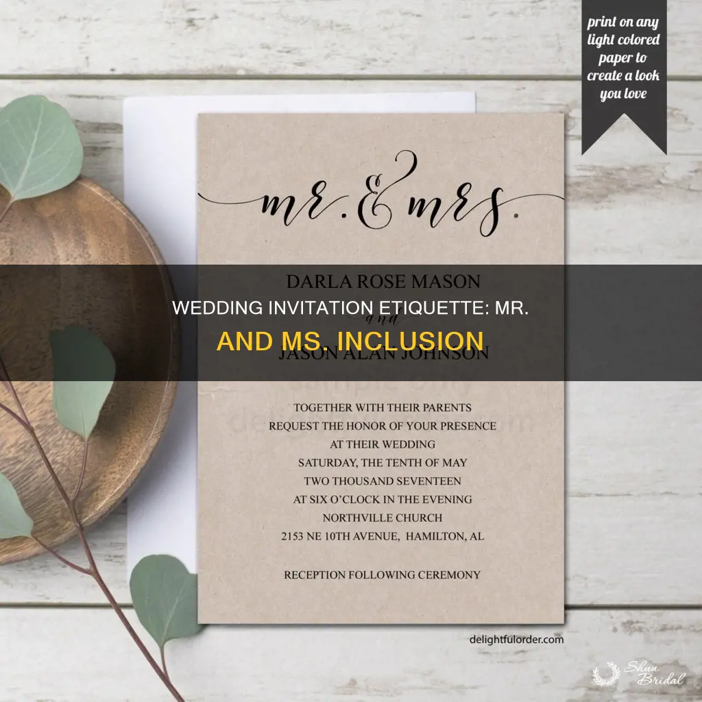 should I include mr and ms on wedding invitations