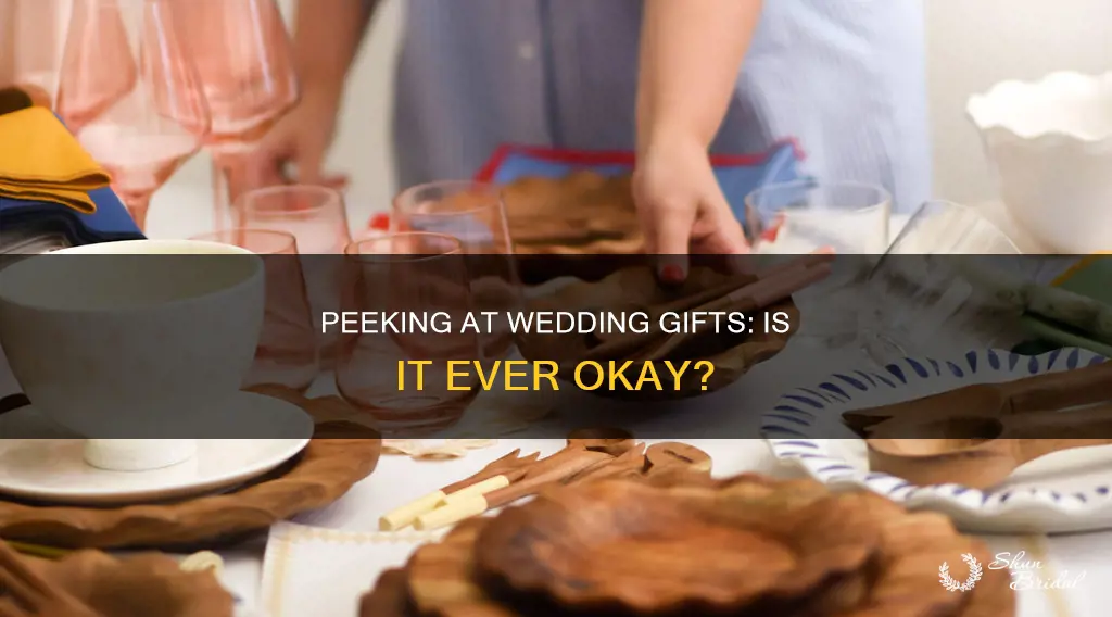 should I peek at wedding registry purchased items