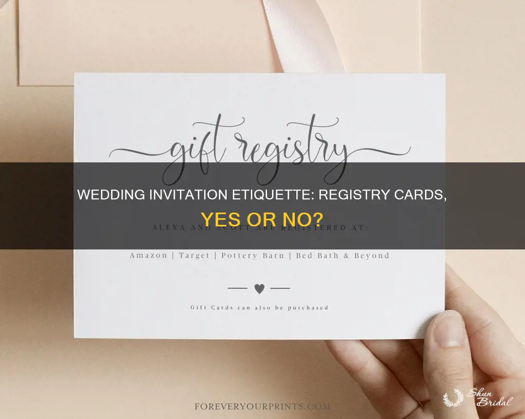 should I put registry cards in my wedding invitations