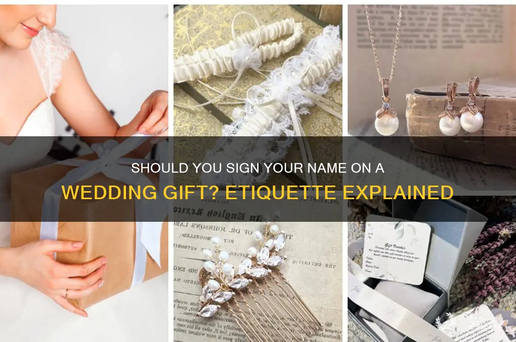 should i sign my name on a wedding gift