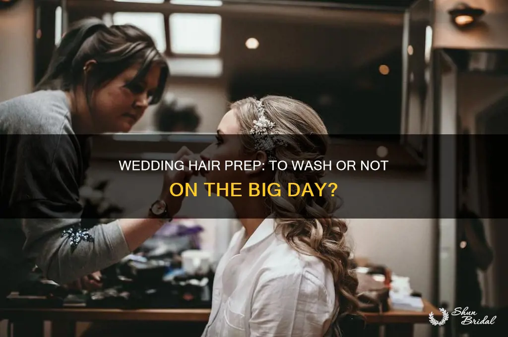 should I wash my hair day of wedding