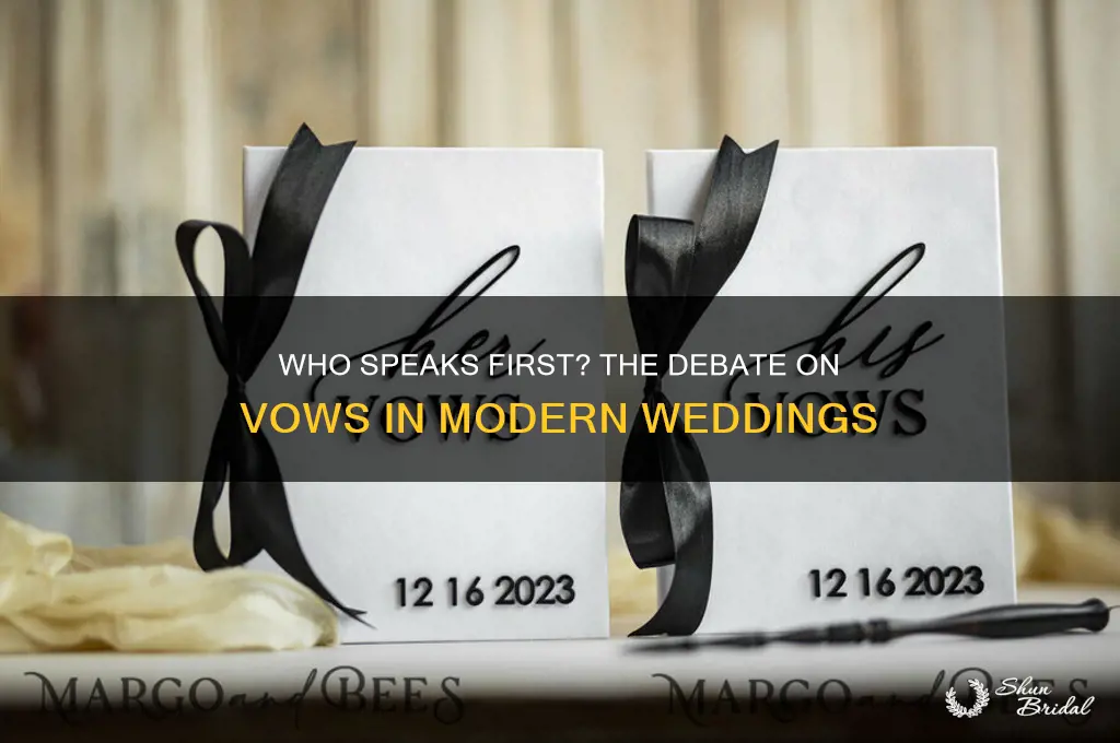 should man or woman share vows first