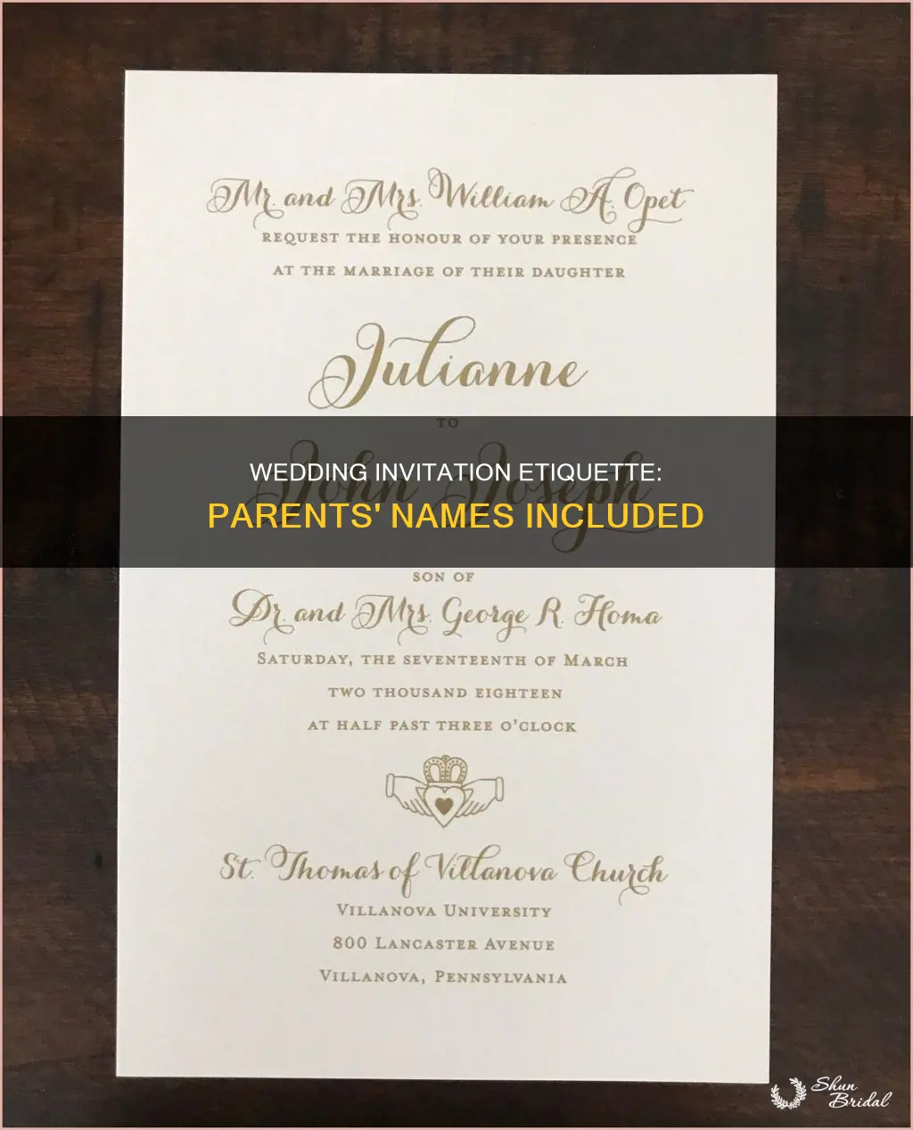 should parents name be on wedding invitation