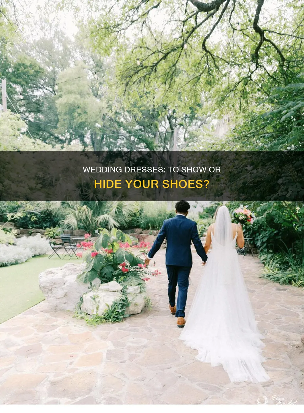 should shoes show under wedding dress