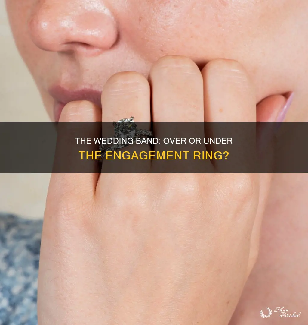 should the engagement ring go underneath the wedding band