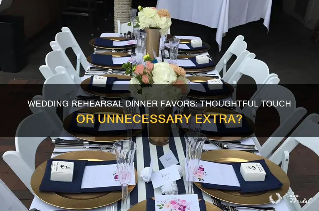 should there be party favors at the wedding rehearsal dinner